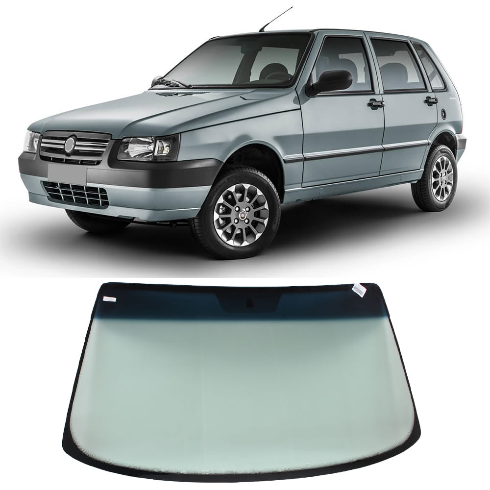 Parabrisa Fiat Uno 1999 a 2014 Verde Faixa Azul Saint Gobain - 83320 -  Autoglass