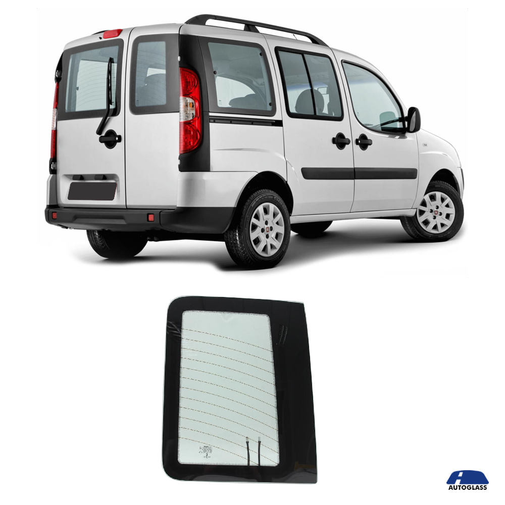 Vidro Traseiro Vigia Fiat Doblo Direito 2002 a 2021 Verde - Autoglass