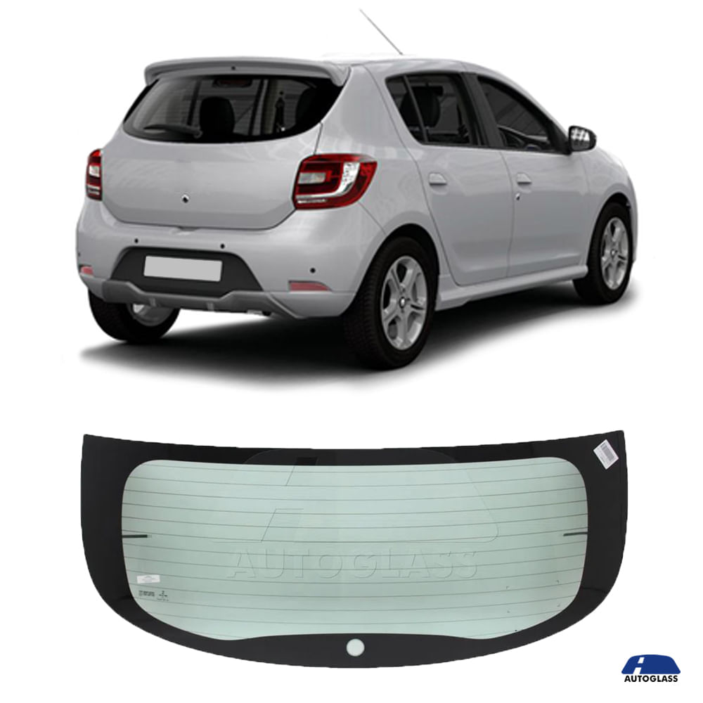 Vidro Traseiro Vigia Renault Sandero 2015 a 2023 Verde Saint Gobain ...