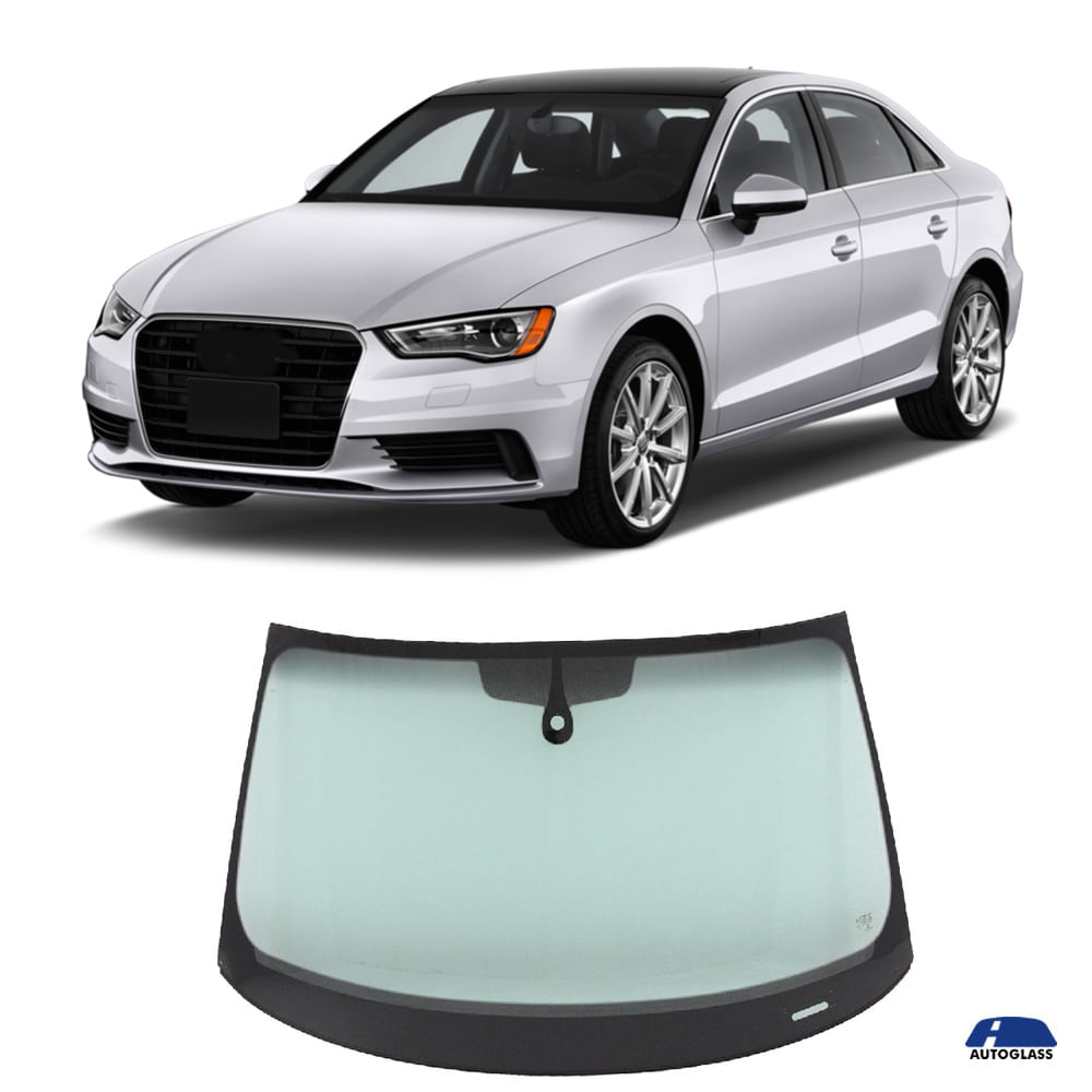 Parabrisa Audi A3 2016 a 2024 Verde Faixa Cinza - Pilkington - Autoglass