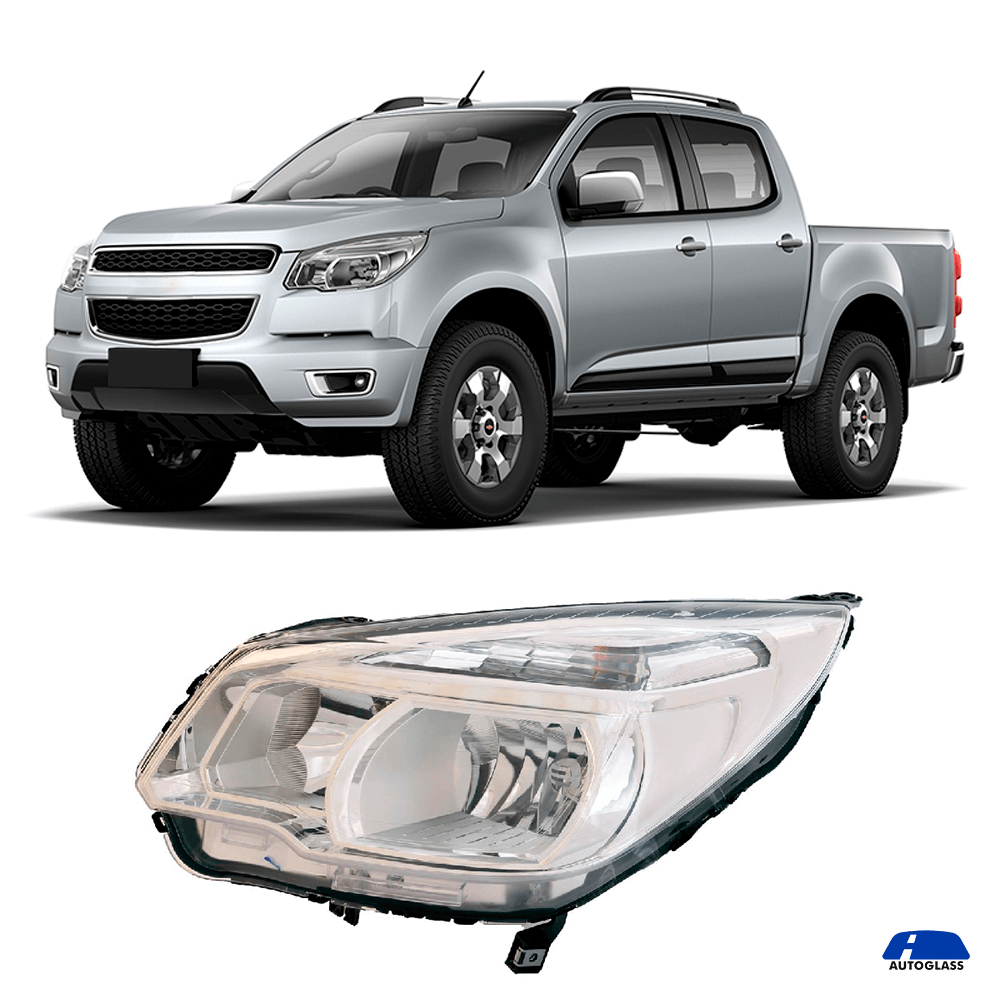 Farol Principal Chevrolet S10 Lt Esquerdo Motorista 2012 a 2016 Cromado ...