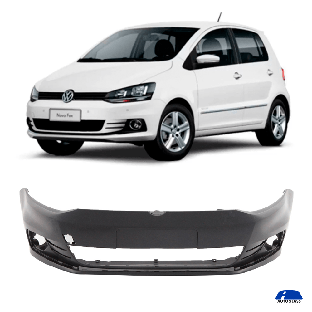 Parachoque Dianteiro Volkswagen Fox 2015 a 2022 Preto Liso - Autoglass