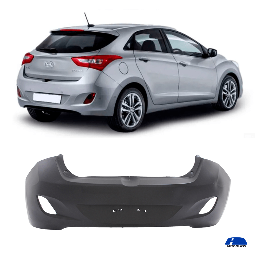 Parachoque Hyundai i30 Traseiro 2013 a 2016 Preto Liso Sem Furos Fpi ...