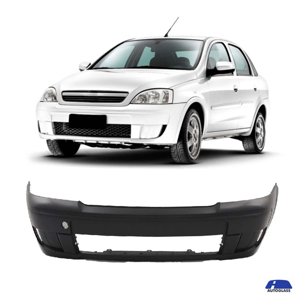 Parachoque Chevrolet Corsa Classic Dianteiro 2000 a 2008 Preto Liso Sem  Furos R2a - 530920 - Autoglass Online