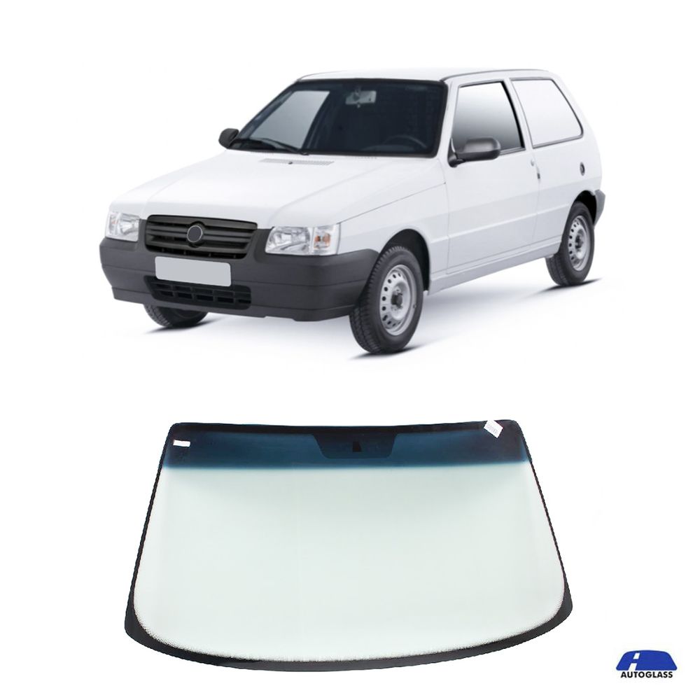 Parabrisa Fiat Uno 1999 a 2014 Verde Faixa Azul Agc - 1444899 - Autoglass