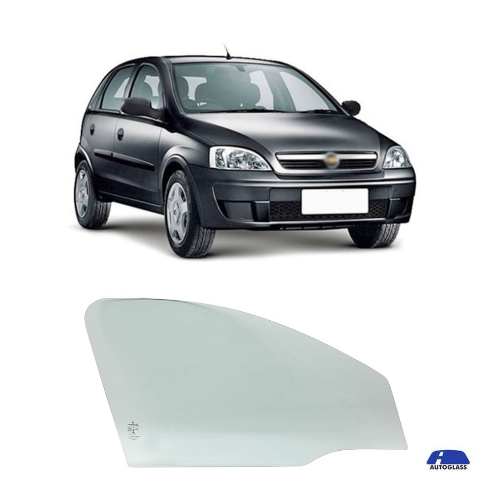 Vidro Porta Chevrolet Corsa II 2002 a 2012 Dianteiro Direito Passageiro  Sedan e Hatch 4 Portas Verde Fanavid - 304529 - Autoglass