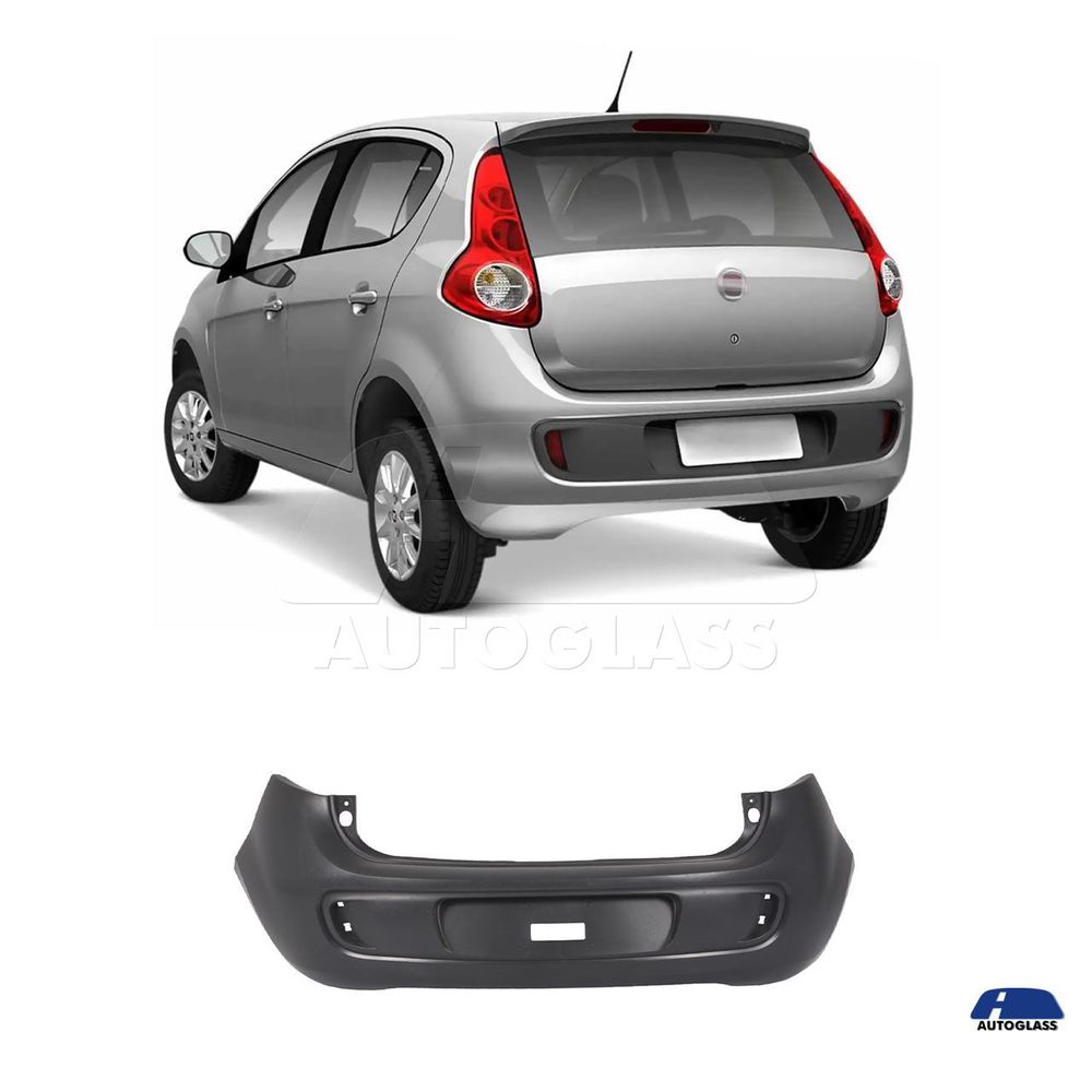 Parachoque Traseiro Palio Novo 2012 a 2017 Hatch 4 portas Cinza Liso ...