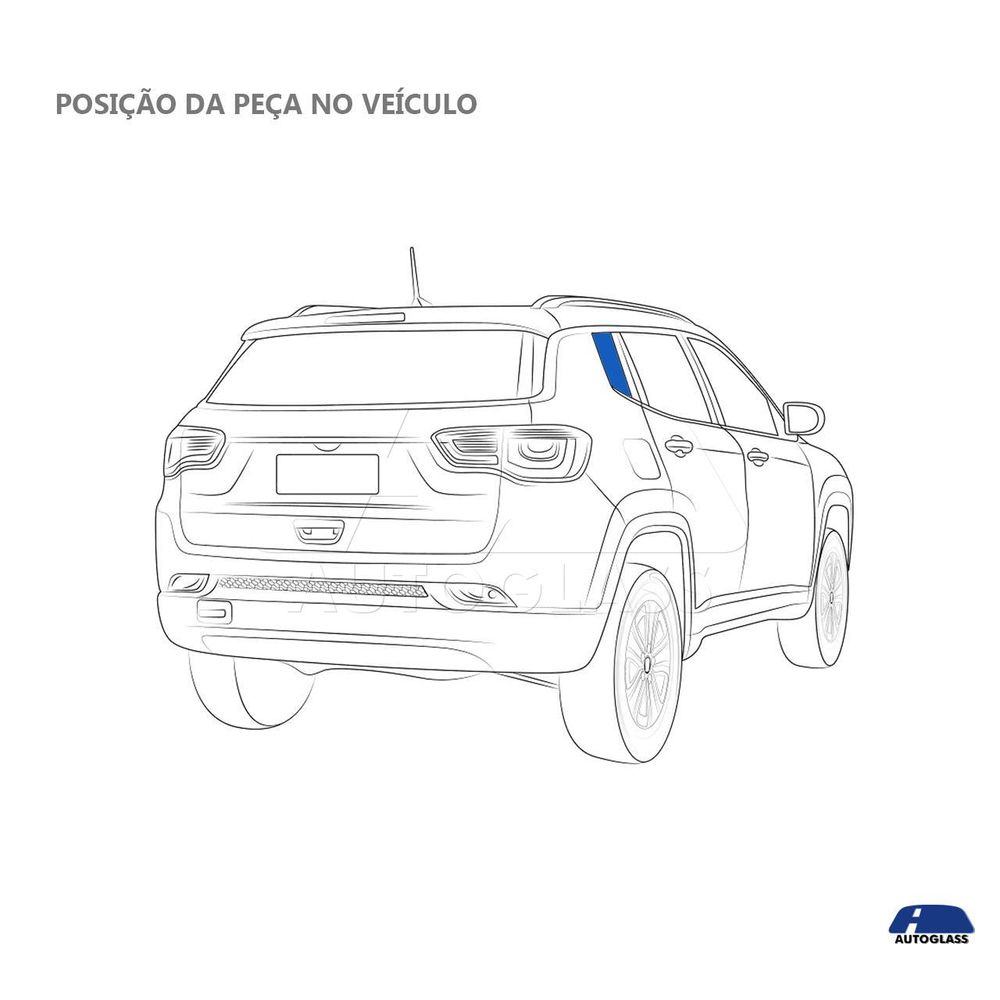 Vidro Traseiro Janela Jeep Compass 2017 a 2024 Direito Passageiro Verde ...